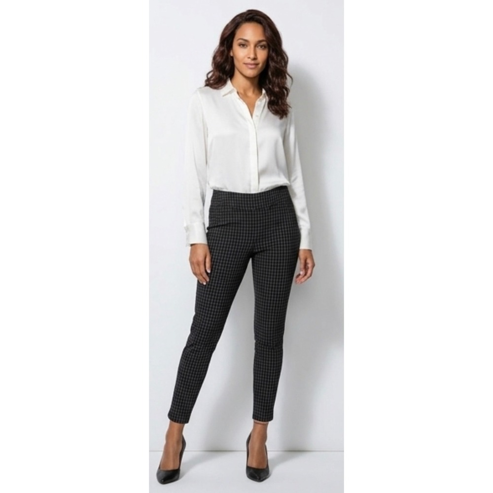 Seven7 Pull On Legging Women XL Black White Grid Excellent‎ Stretch Slim Fit